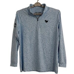 Bad Birdie Quarter Zip Pullover Mens Large Blue Marble Stallion Mountain Golf